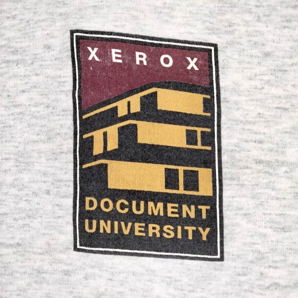 Vtg Xerox The Document Company University Promo Single Stitch Shirt Sz XL Tech - Picture 2 of 7